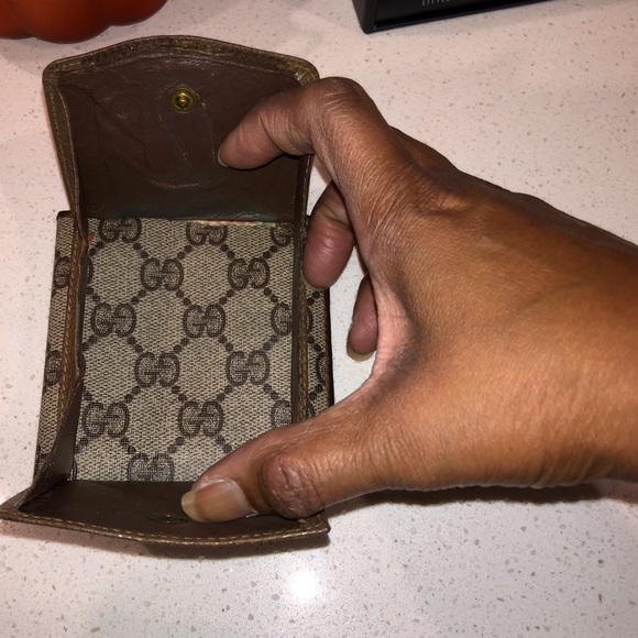 RARE! GUCCI Vintage GG Bifold Wallet PVC Leather Authentic VGUC - Picture 6 of 7